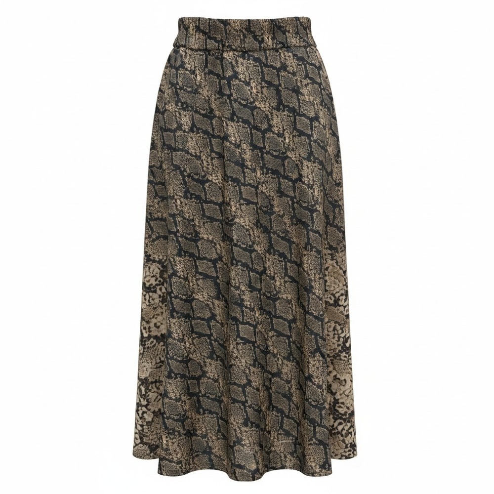 Midi Skirt Urban Outfitters XS Women Brown Excellent Snakeskin Animal Print‎